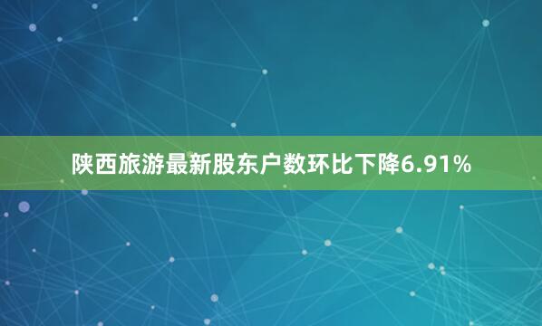 陕西旅游最新股东户数环比下降6.91%